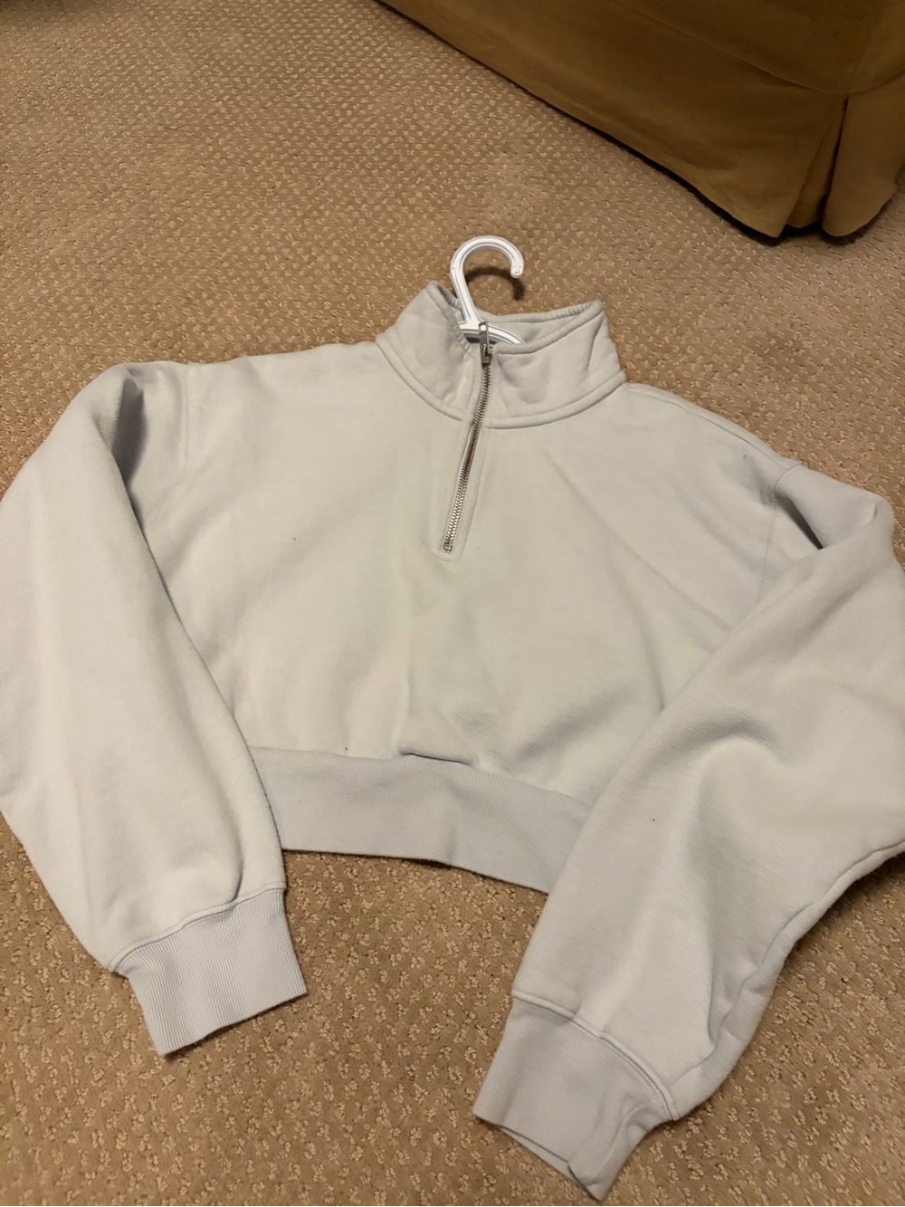 TNA Cropped Half-Zip Sweatshirt - Light blue